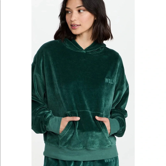 NWT $148 WSLY Eco Plush Classic Pocket Hoodie in Tourmaline Small - Picture 5 of 12